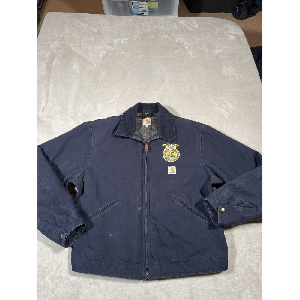 Vintage Carhartt Detriot Size Large Blue FFA MADE IN USA